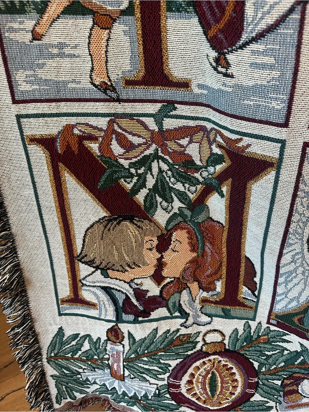 Holiday Tapestry Throw Blanket in Multi-Color